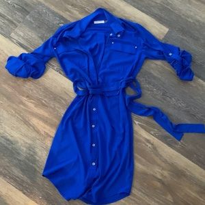 Calvin Klein bright blue shirt dress - sz 4